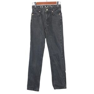 Raey High Rise Straight Leg Jeans Womens 24 Washed Black Organic Cotton Denim